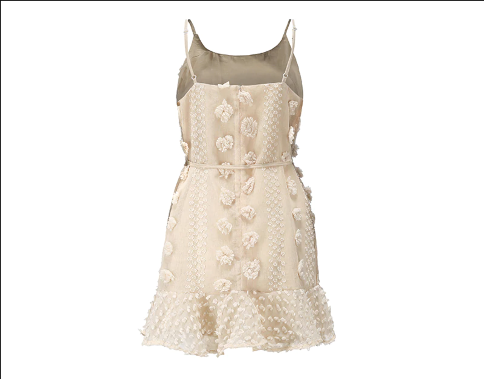 Ruffle Beige Dress