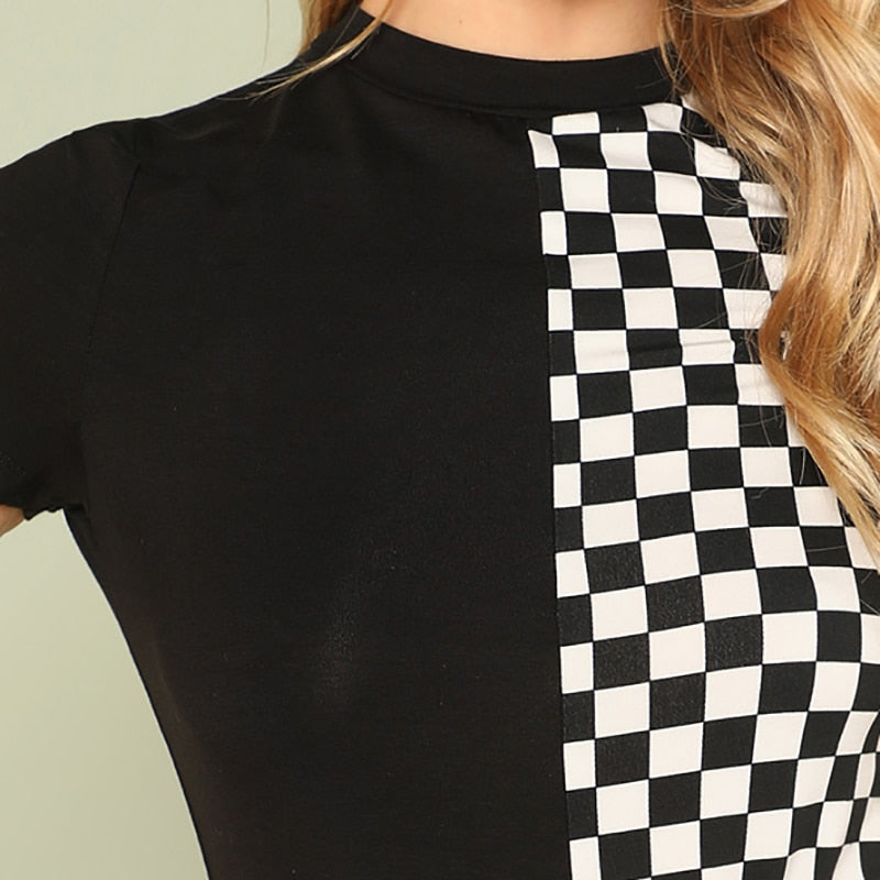 Black and white tee