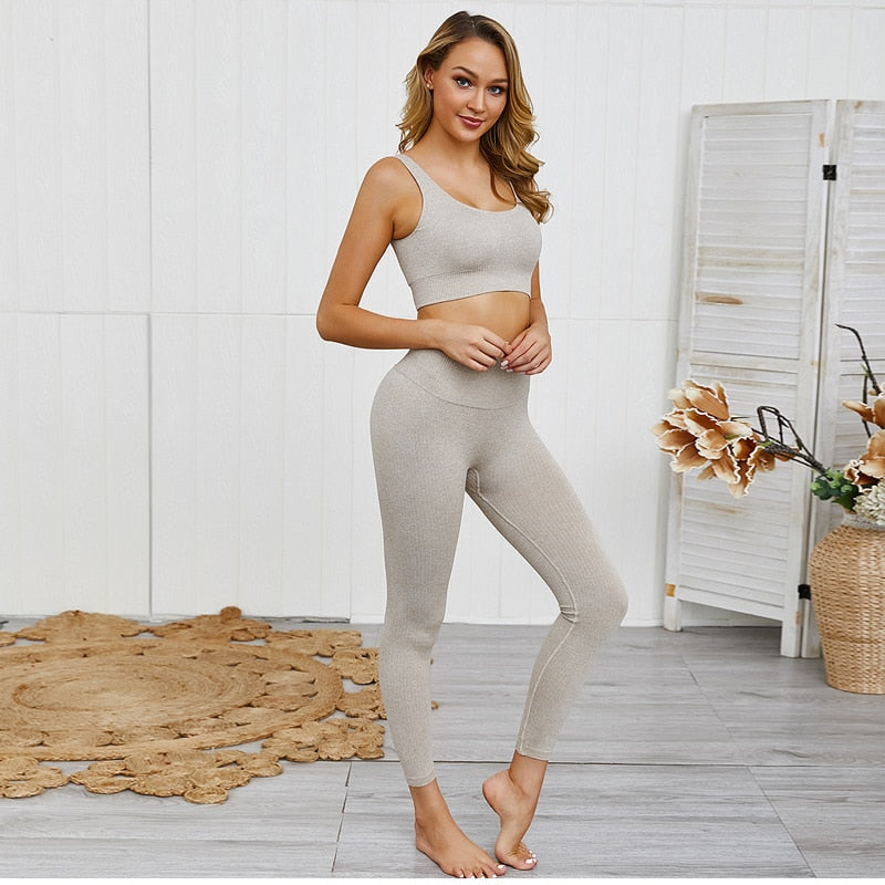 FLEX BRA & LEGGINGS SETS - BEIGE