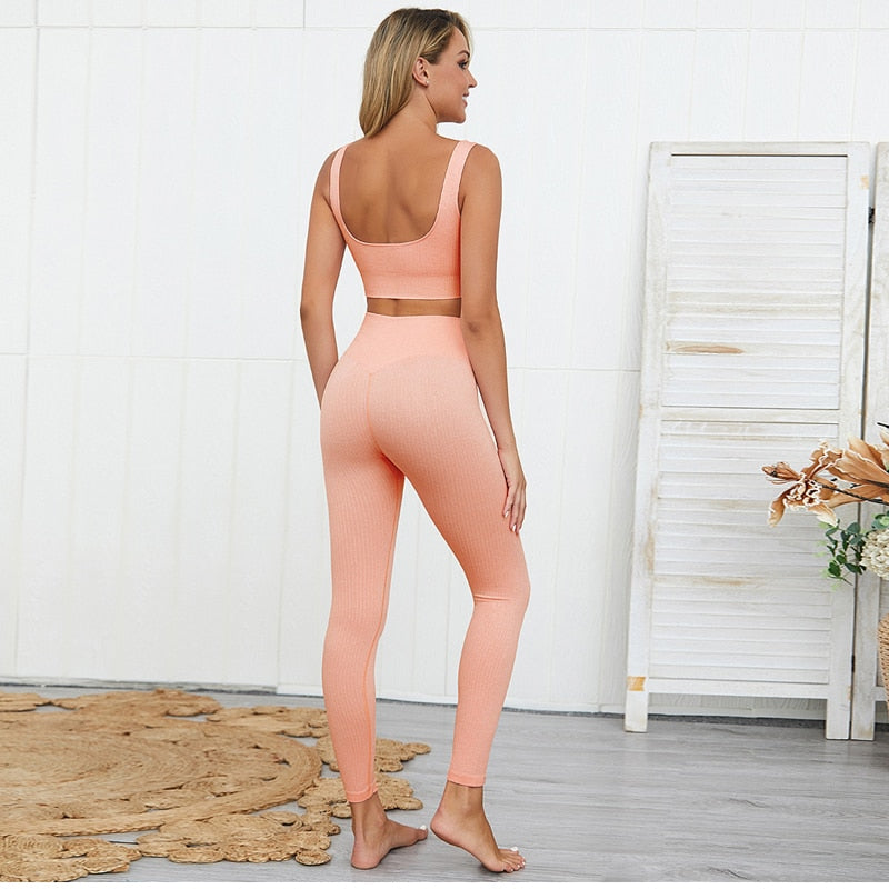 FLEX BRA & LEGGINGS SETS - PEACH